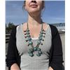 Image 3 : Navajo Sterling Turquoise Squash Blossom Necklace
