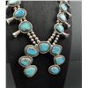 Image 4 : Navajo Sterling Turquoise Squash Blossom Necklace