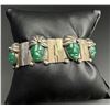 Image 4 : Taxco Mexico Sterling Silver Green Onyx Bracelet