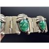 Image 7 : Taxco Mexico Sterling Silver Green Onyx Bracelet
