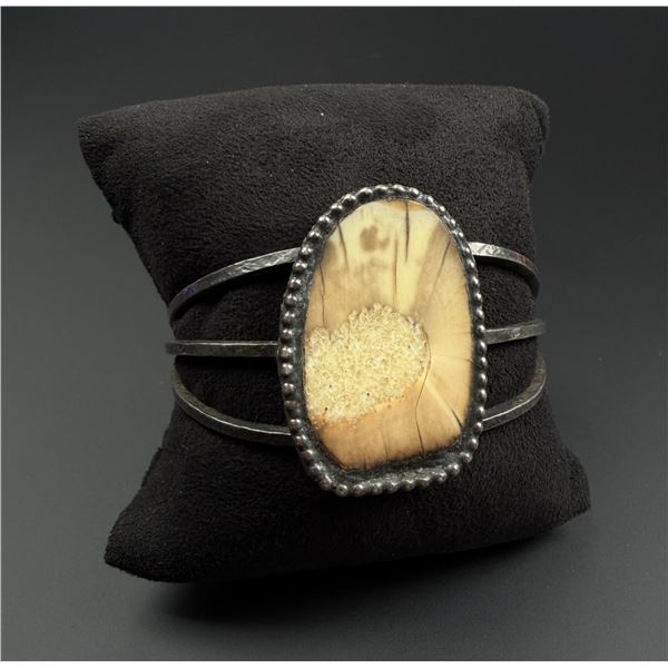 Navajo Sterling Silver Mammoth Ivory Bracelet