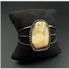 Image 1 : Navajo Sterling Silver Mammoth Ivory Bracelet
