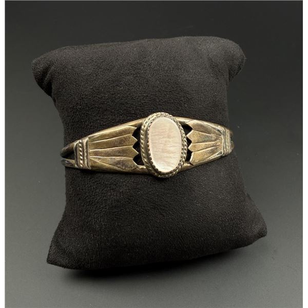 Navajo Sterling Silver Mother of Pearl Bracelet