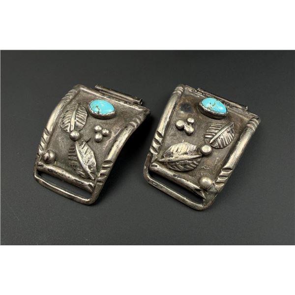 Navajo Sterling Silver Turquoise Watch Band Tips