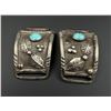 Image 2 : Navajo Sterling Silver Turquoise Watch Band Tips