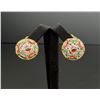 Image 1 : Micro Mosaic Italian Floral Earrings