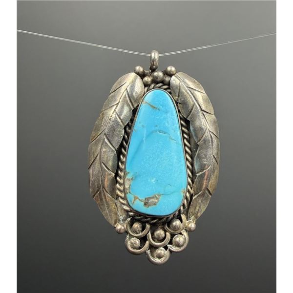 Navajo Sterling Silver Turquoise Pendant