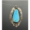 Image 1 : Navajo Sterling Silver Turquoise Pendant