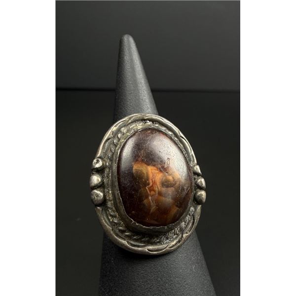 Navajo Sterling Silver Ammolite Ring