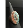 Image 1 : Navajo Sterling Silver Chip Inlay Ring