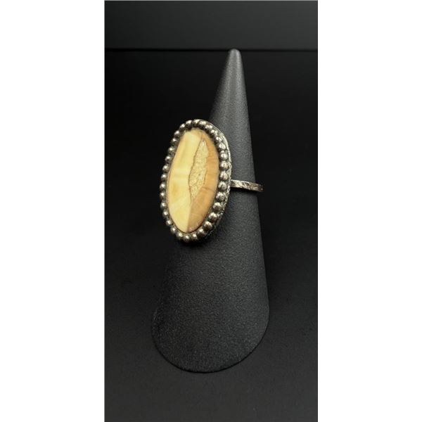 Navajo Sterling Silver Mammoth Ivory Ring