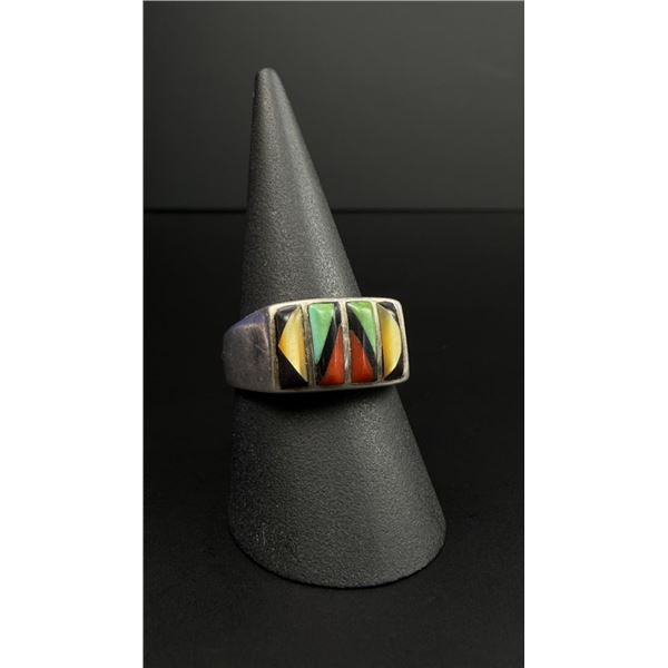 Zuni Sterling Silver Inlay Ring