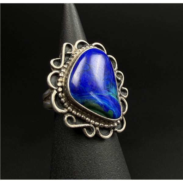 Navajo Sterling Silver Azurite Malachite Ring