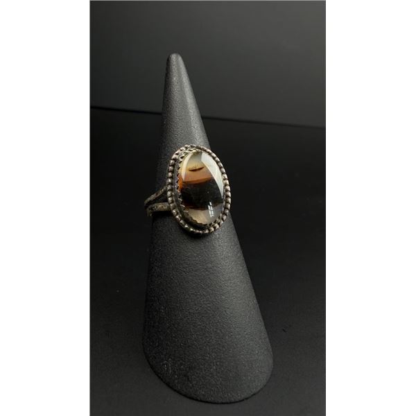 Navajo Sterling Silver Montana Agate Ring