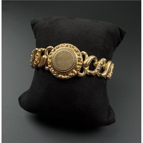 Victorian Gold Filled Locket Sweetheart Bracelet