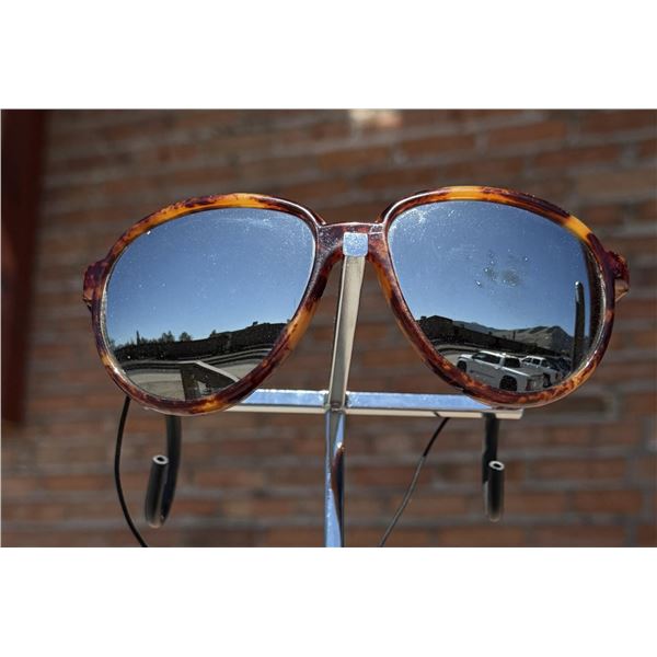 Vintage Reflective Ski Sunglasses Leather Blinders