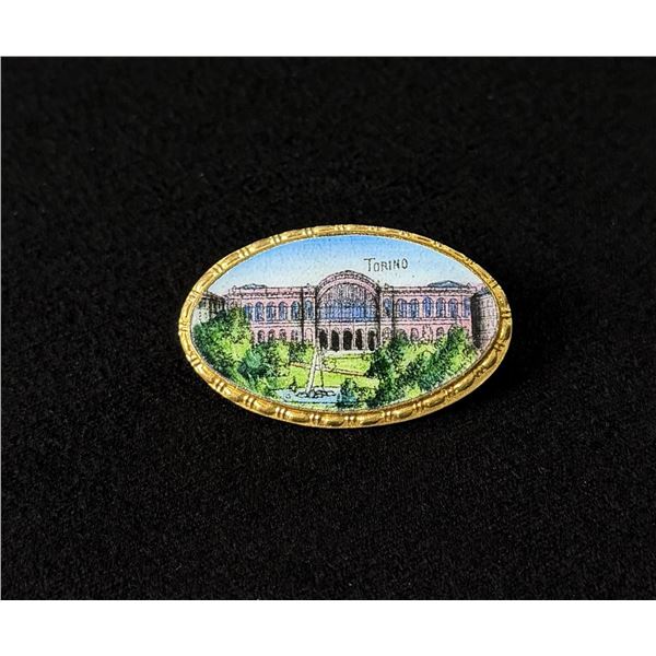 Turin Italy Enamel Brooch