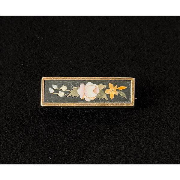 Italian Pietra Dura Mosaic Brooch