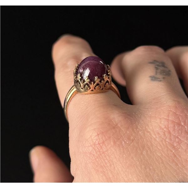 Sterling Silver Star Ruby Ring