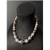 Image 1 : Carved Montana Picture Agate Bead Necklace