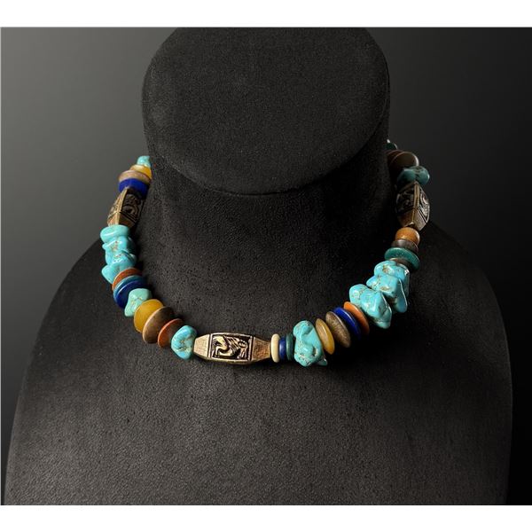 Egyptian Turquoise Semi Precious Stone Necklace