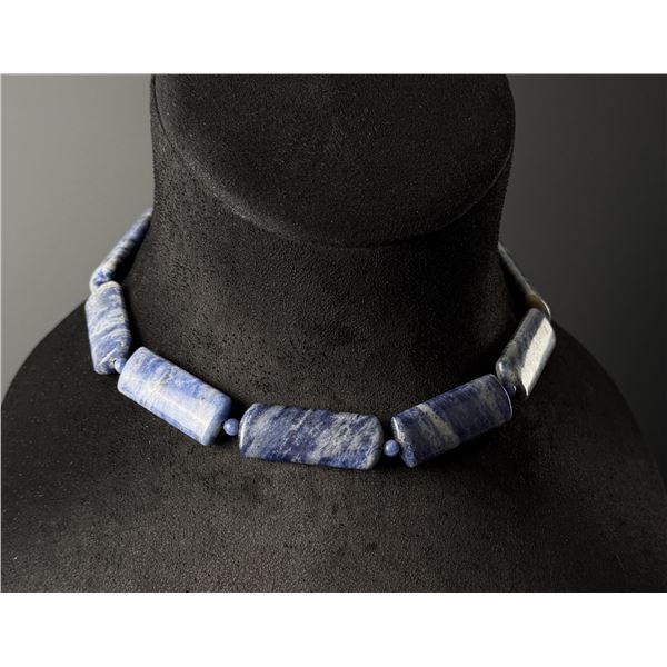 Rectangular Sodalite Bead Necklace
