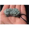 Image 2 : Chinese Carved Jade Jadeite Pixiu Necklace