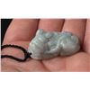 Image 2 : Chinese Carved White Jade Jadeite Pixiu Necklace
