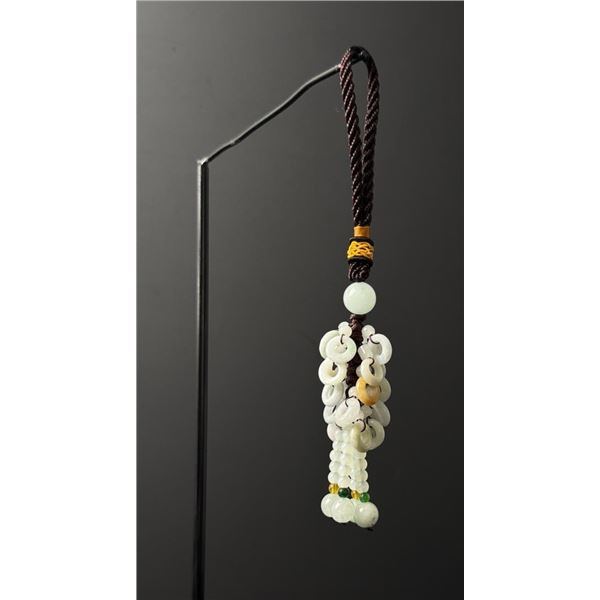 Chinese Jade Jadeite Tassel Car Pendant