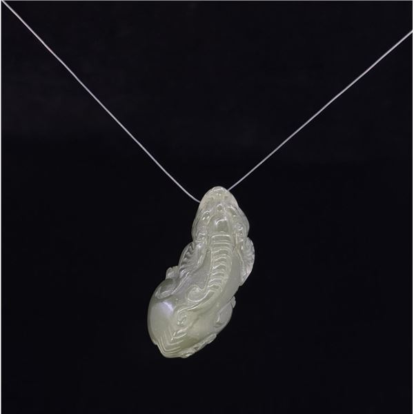Chinese Carved Jade Jadeite Pixiu Pendant