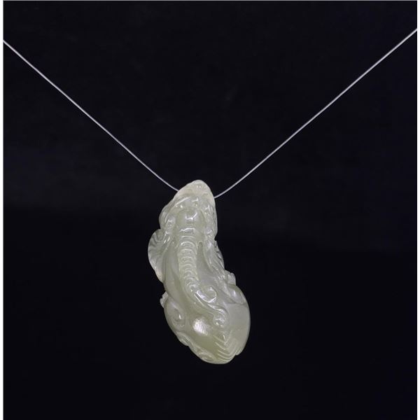 Chinese Carved Jade Jadeite Pixiu Pendant