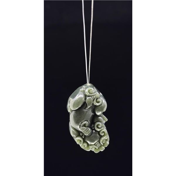 Chinese Carved Jade Jadeite Pixiu Pendant