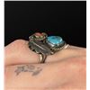 Image 3 : Navajo Sterling Silver Turquoise Coral Ring