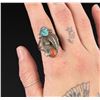 Image 1 : Navajo Sterling Silver Turquoise Coral Ring