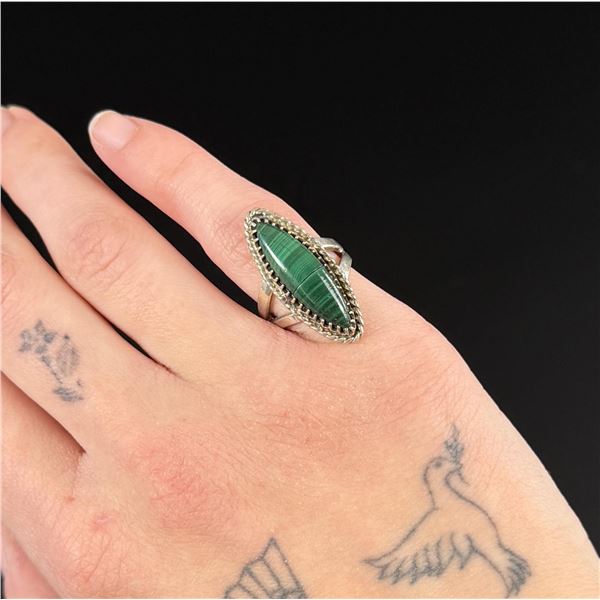 Navajo Sterling Silver Malachite Ring