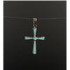 Image 1 : Zuni Sterling Silver Turquoise Cross Necklace