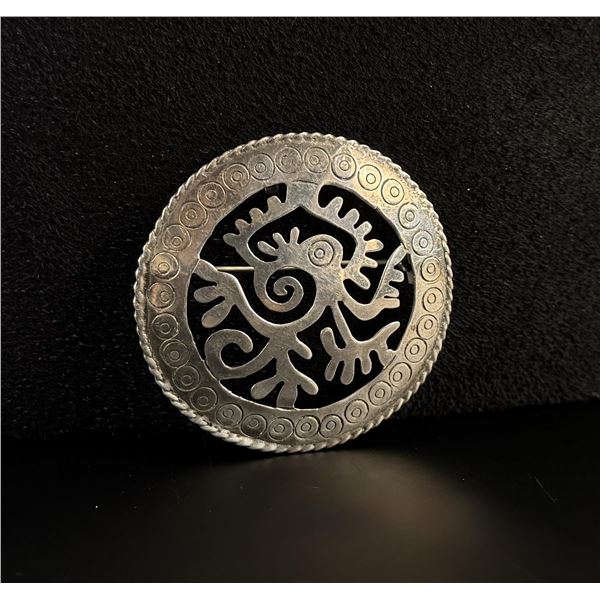 Taxco Mexico Sterling Silver Abstract Brooch