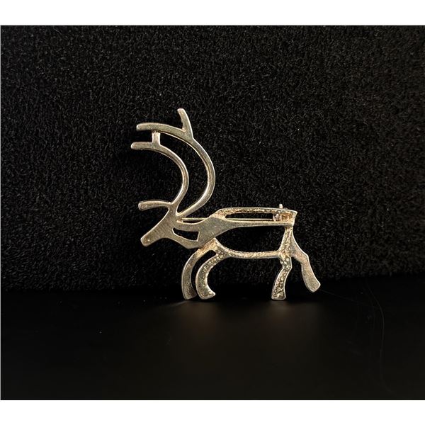 Taigakoru Finnish Sterling Silver Reindeer Brooch