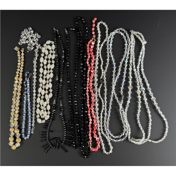 Art Deco Faceted Glass Beaded Necklaces