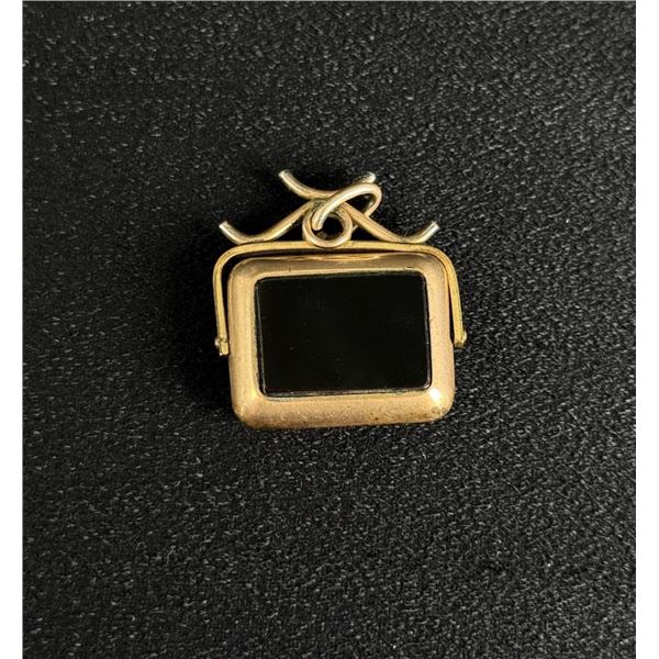 Victorian Gold Filled Onyx Carnelian Watch Fob