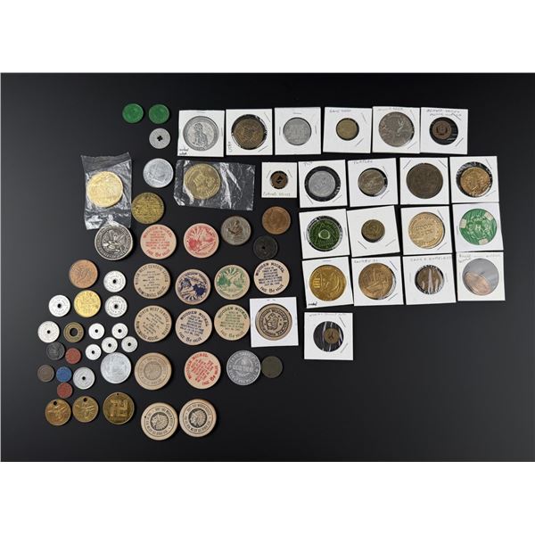 Collection of Tokens and Wood Nickels