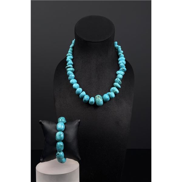 Blue Howlite Southwest Necklace and Bracelet