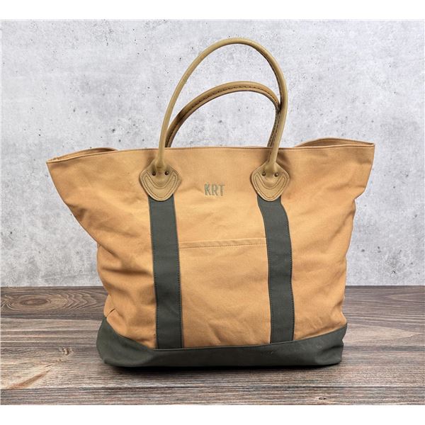 Vintage LL Bean Boat and Tote Orange & Green