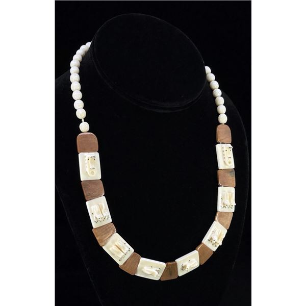 Alaskan Inuit Eskimo Walrus Ivory Necklace