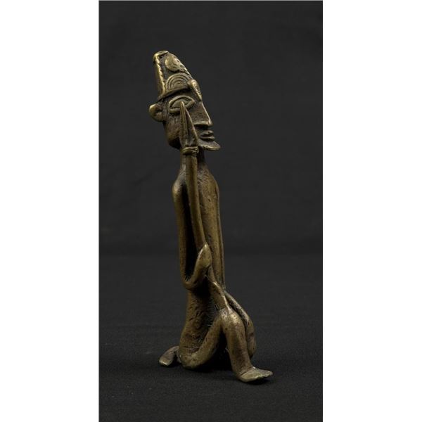 Antique African Senufo Bronze Seated Figure