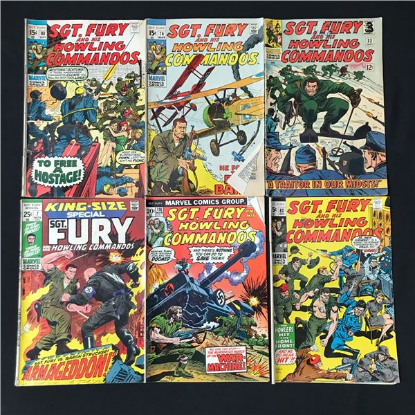 LOT OF 6 SGT FURY AND THE HOWLING COMMANDOS COMICS - MARVEL COMICS