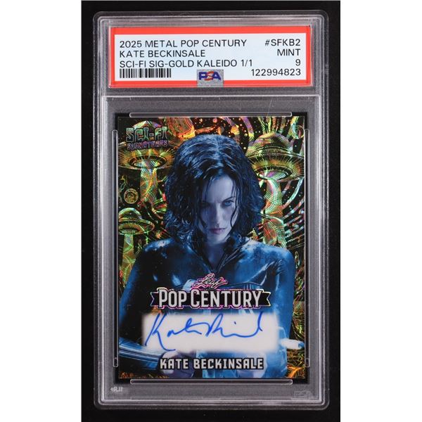 2025 METAL POP CENTURY KATE BECKINSALE SIGNED TRADING CARD - PSA GRADE 9