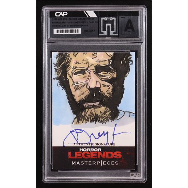 2025 HORROR LEGNEDS MASTERPIECES RICHARD DREYFUSS SIGNED SKETCH CARD 1/1 - CAP COA