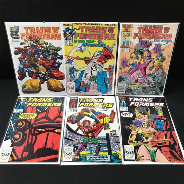 LOT OF 6 TRANSFORMERS COMICS - MARVEL COMICS
