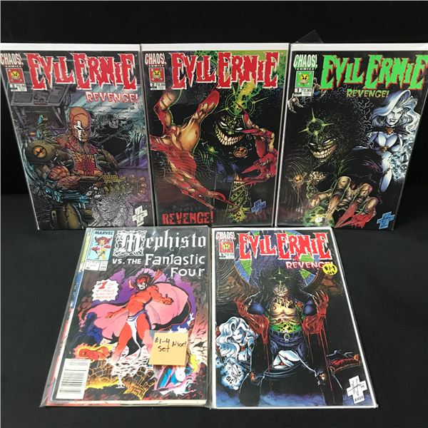 LOT OF 5 COMICS INCLUDING EVIL ERNIE #1-4 - VARIOUS PUBLISHERS